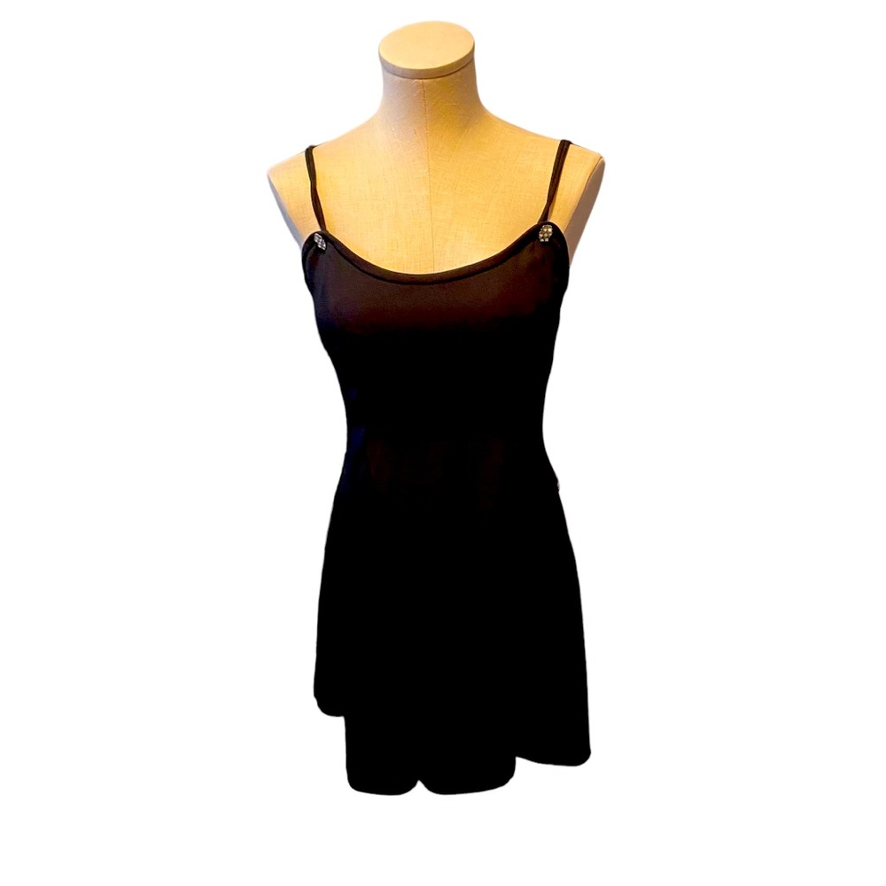 Black double strap Dress With Gem Embellishment